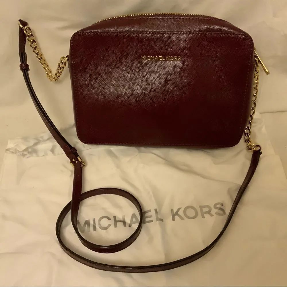New Michael kors crossbody shoulder Bag Handbag Purse burgundy